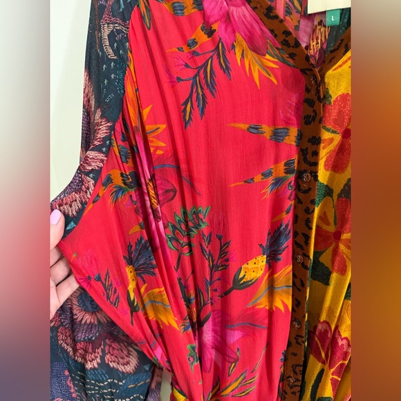 Farm Rio River Creatures Mixed Print Maxi Dress + Slip Size L - Picture 10 of 14